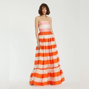 BRAND NEW -Mac Duggal Pink and Red Striped  Dress